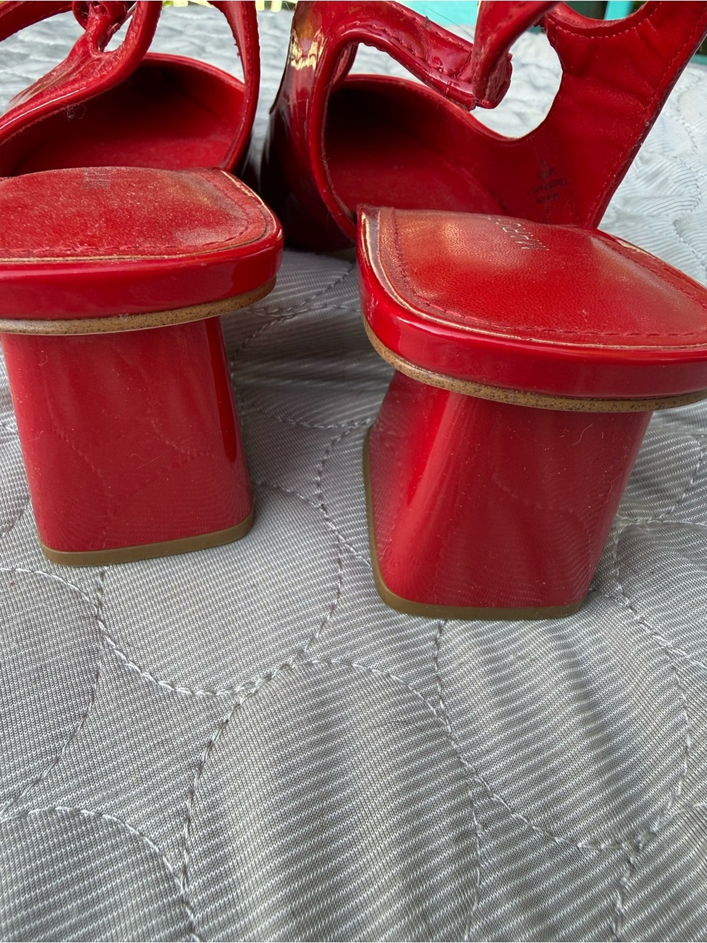 Red Patent Pointed Toe Mary Jane Flats - Marc Fisher NWOT SZ 7-1/2 - Picture 6 of 8